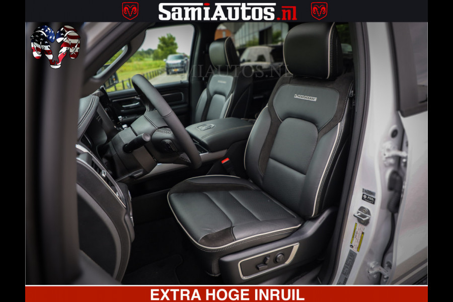 Dodge Ram 1500 GEEN MEERPRIJS | ALL IN | HELLCAT WHEELS | WIDE BODY | Laramie Night | 420Pk 636 Nn | Extra Groot Scherm + Passagiers Scher Comfortabele Dubbele Cabine met Royale 5 Zitplaatsen | Nu Leverbaar uit Voorraad | Voorraad Nr 2223 - 5047