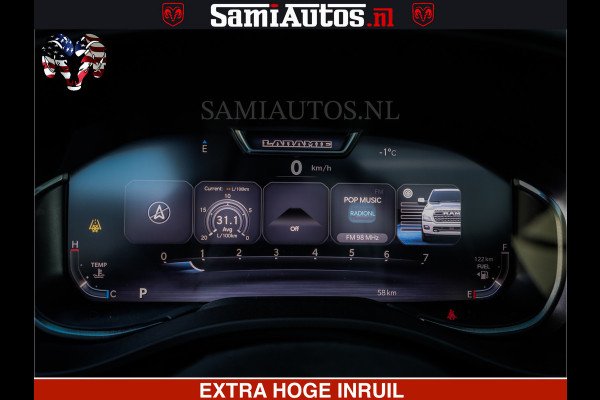 Dodge Ram 1500 GEEN MEERPRIJS | ALL IN | HELLCAT WHEELS | WIDE BODY | Laramie Night | 420Pk 636 Nn | Extra Groot Scherm + Passagiers Scher Comfortabele Dubbele Cabine met Royale 5 Zitplaatsen | Nu Leverbaar uit Voorraad | Voorraad Nr 2223 - 5047