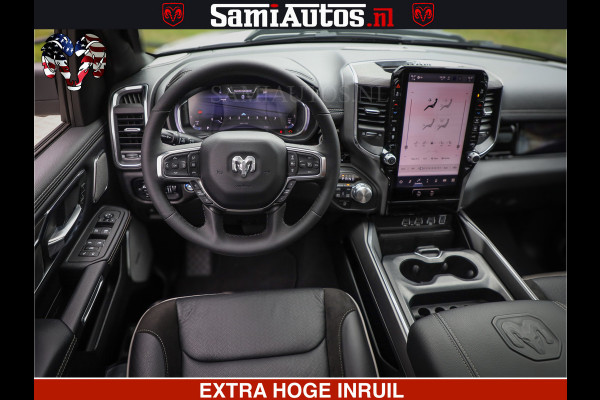 Dodge Ram 1500 GEEN MEERPRIJS | ALL IN | HELLCAT WHEELS | WIDE BODY | Laramie Night | 420Pk 636 Nn | Extra Groot Scherm + Passagiers Scher Comfortabele Dubbele Cabine met Royale 5 Zitplaatsen | Nu Leverbaar uit Voorraad | Voorraad Nr 2223 - 5047