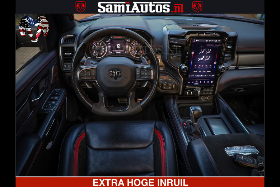 Dodge Ram 1500 TRX OLEA GREEN HELLCAT 6.2 V8 712PK | CARBON PACK | RODE STIKSELS | BOM VOL | 4PLAY WHEELS | DUBBELE CABINE | 5 PERSOONS DC | DE MOOISTE VAN NL |