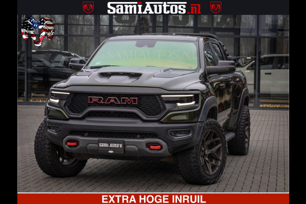 Dodge Ram 1500 TRX OLEA GREEN HELLCAT 6.2 V8 712PK | CARBON PACK | RODE STIKSELS | BOM VOL | 4PLAY WHEELS | DUBBELE CABINE | 5 PERSOONS DC | DE MOOISTE VAN NL |
