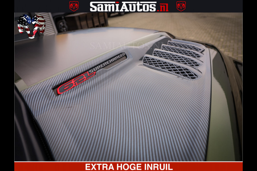 Dodge Ram 1500 TRX OLEA GREEN HELLCAT 6.2 V8 712PK | CARBON PACK | RODE STIKSELS | BOM VOL | 4PLAY WHEELS | DUBBELE CABINE | 5 PERSOONS DC | DE MOOISTE VAN NL |