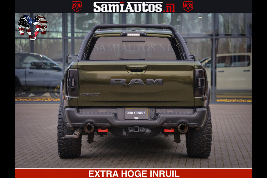 Dodge Ram 1500 TRX OLEA GREEN HELLCAT 6.2 V8 712PK | CARBON PACK | RODE STIKSELS | BOM VOL | 4PLAY WHEELS | DUBBELE CABINE | 5 PERSOONS DC | DE MOOISTE VAN NL |