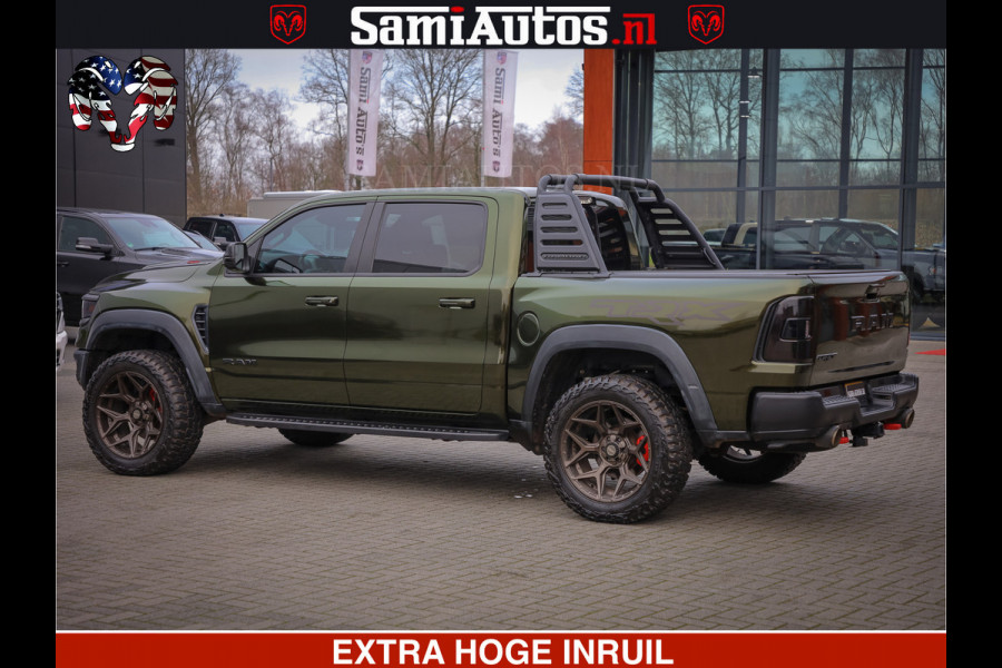 Dodge Ram 1500 TRX OLEA GREEN HELLCAT 6.2 V8 712PK | CARBON PACK | RODE STIKSELS | BOM VOL | 4PLAY WHEELS | DUBBELE CABINE | 5 PERSOONS DC | DE MOOISTE VAN NL |