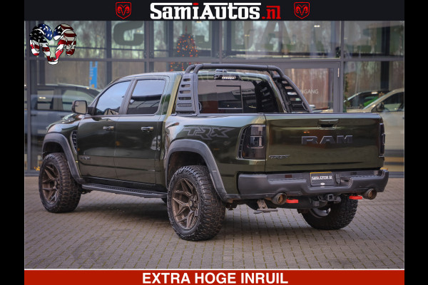 Dodge Ram 1500 TRX OLEA GREEN HELLCAT 6.2 V8 712PK | CARBON PACK | RODE STIKSELS | BOM VOL | 4PLAY WHEELS | DUBBELE CABINE | 5 PERSOONS DC | DE MOOISTE VAN NL |