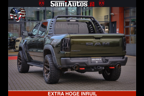 Dodge Ram 1500 TRX OLEA GREEN HELLCAT 6.2 V8 712PK | CARBON PACK | RODE STIKSELS | BOM VOL | 4PLAY WHEELS | DUBBELE CABINE | 5 PERSOONS DC | DE MOOISTE VAN NL |