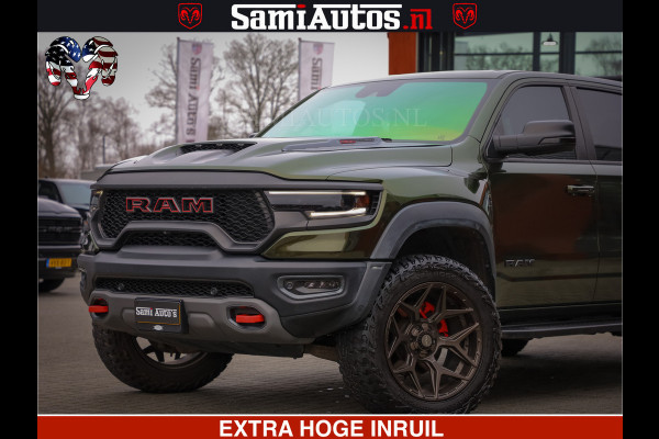 Dodge Ram 1500 TRX OLEA GREEN HELLCAT 6.2 V8 712PK | CARBON PACK | RODE STIKSELS | BOM VOL | 4PLAY WHEELS | DUBBELE CABINE | 5 PERSOONS DC | DE MOOISTE VAN NL |