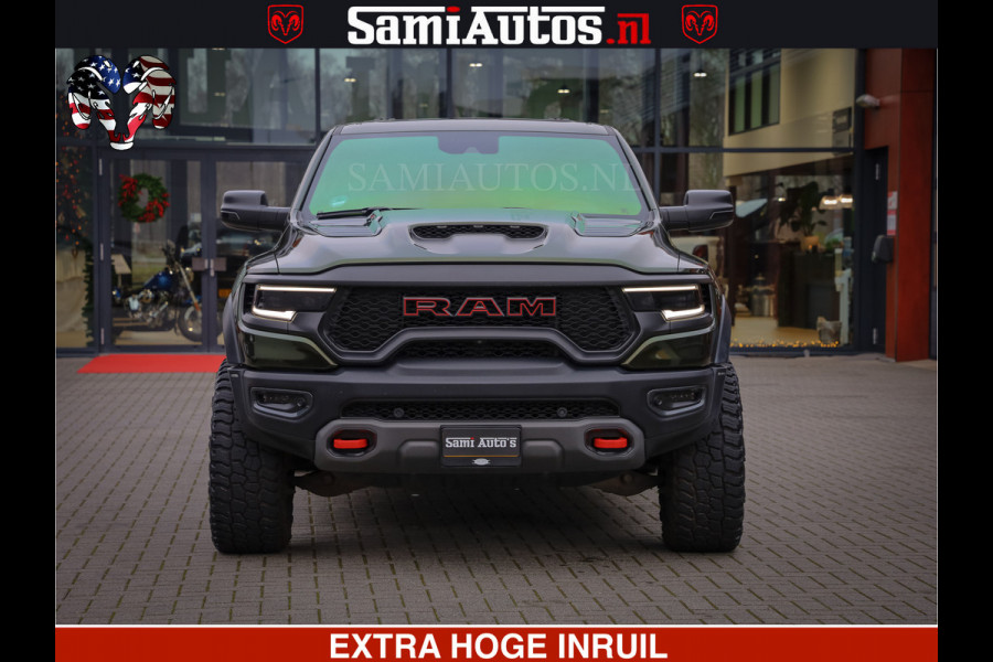 Dodge Ram 1500 TRX OLEA GREEN HELLCAT 6.2 V8 712PK | CARBON PACK | RODE STIKSELS | BOM VOL | 4PLAY WHEELS | DUBBELE CABINE | 5 PERSOONS DC | DE MOOISTE VAN NL |