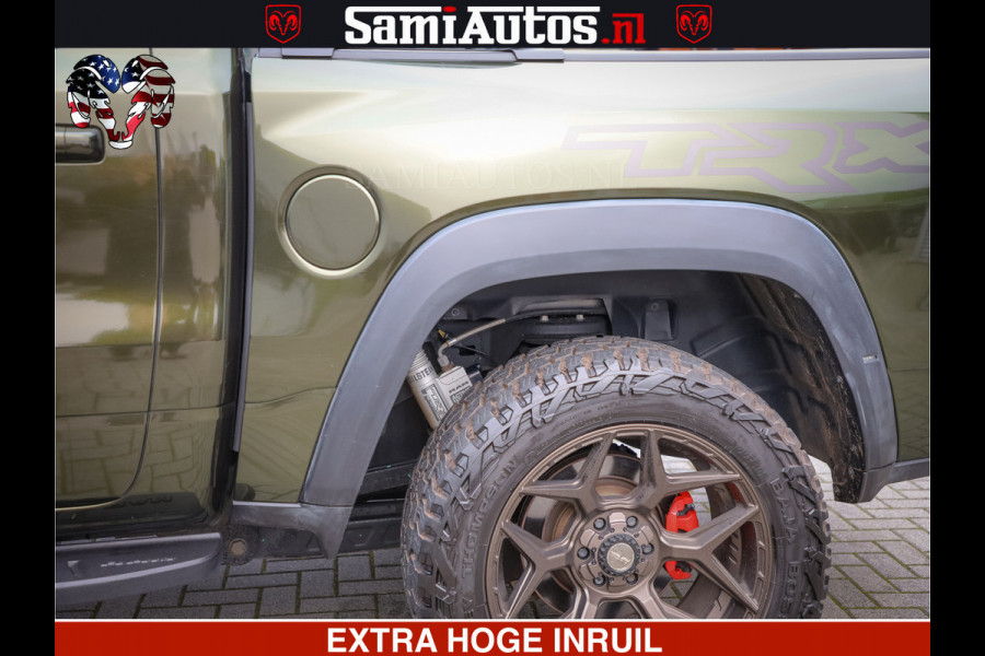 Dodge Ram 1500 TRX OLEA GREEN HELLCAT 6.2 V8 712PK | CARBON PACK | RODE STIKSELS | BOM VOL | 4PLAY WHEELS | DUBBELE CABINE | 5 PERSOONS DC | DE MOOISTE VAN NL |