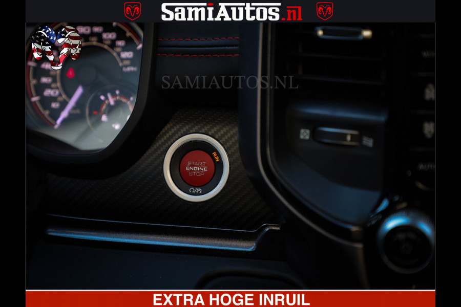 Dodge Ram 1500 TRX OLEA GREEN HELLCAT 6.2 V8 712PK | CARBON PACK | RODE STIKSELS | BOM VOL | 4PLAY WHEELS | DUBBELE CABINE | 5 PERSOONS DC | DE MOOISTE VAN NL |