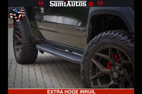 Dodge Ram 1500 TRX OLEA GREEN HELLCAT 6.2 V8 712PK | CARBON PACK | RODE STIKSELS | BOM VOL | 4PLAY WHEELS | DUBBELE CABINE | 5 PERSOONS DC | DE MOOISTE VAN NL |