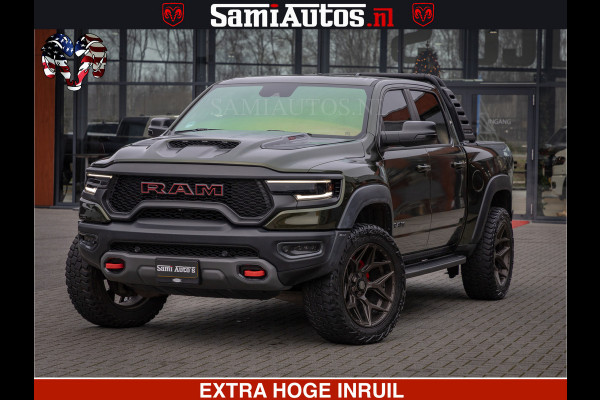 Dodge Ram 1500 TRX OLEA GREEN HELLCAT 6.2 V8 712PK | CARBON PACK | RODE STIKSELS | BOM VOL | 4PLAY WHEELS | DUBBELE CABINE | 5 PERSOONS DC | DE MOOISTE VAN NL |