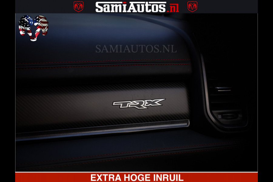 Dodge Ram 1500 TRX OLEA GREEN HELLCAT 6.2 V8 712PK | CARBON PACK | RODE STIKSELS | BOM VOL | 4PLAY WHEELS | DUBBELE CABINE | 5 PERSOONS DC | DE MOOISTE VAN NL |