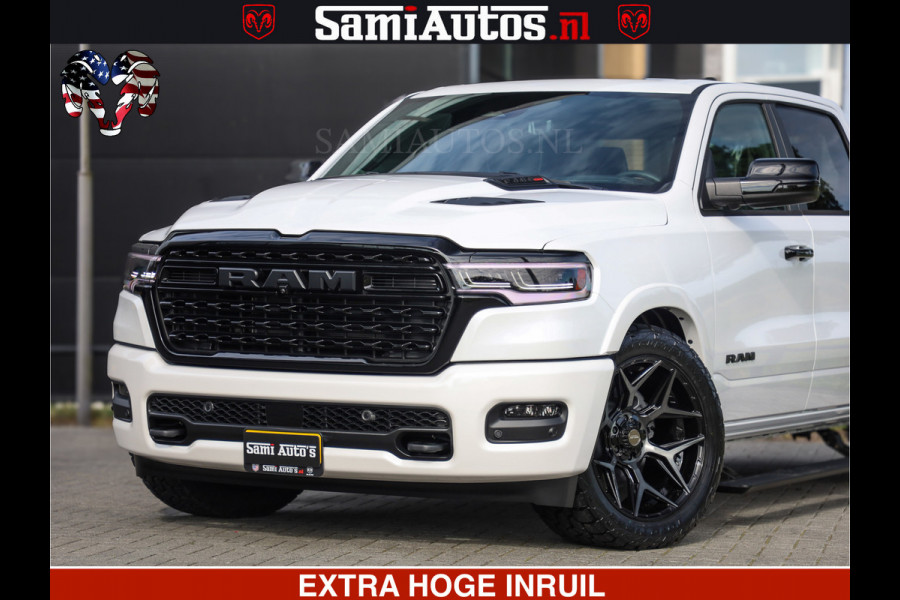 Dodge Ram 1500 Limited Night High Output 540HP 706Nm | Massage + Full Option | De Meest Luxe en Volle Pick-Up in zijn Klasse | Comfortabele Dubbele Cabine met Royale 5 Zitplaatsen | BPM vrij | Nu Leverbaar uit Voorraad | Voorraad Nr 2336 - 7700