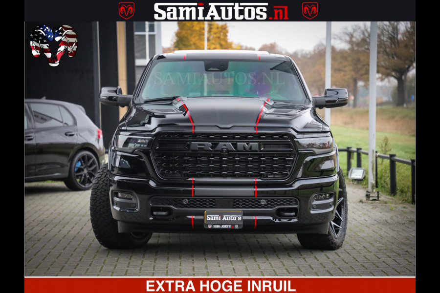 Dodge Ram 1500 Limited Night High Output 540HP 706Nm | Massage + Full Option | De Meest Luxe en Volle Pick-Up in zijn Klasse | Comfortabele Dubbele Cabine met Royale 5 Zitplaatsen | BPM vrij | Nu Leverbaar uit Voorraad | Voorraad Nr 2324 - 5142