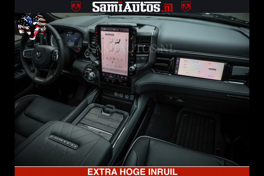 Dodge Ram 1500 Limited Night High Output 540HP 706Nm | Massage + Full Option | De Meest Luxe en Volle Pick-Up in zijn Klasse | Comfortabele Dubbele Cabine met Royale 5 Zitplaatsen | BPM vrij | Nu Leverbaar uit Voorraad | Voorraad Nr 2324 - 5142