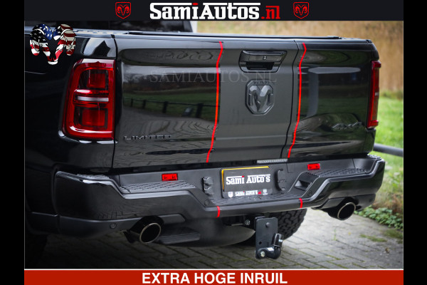 Dodge Ram 1500 Limited Night High Output 540HP 706Nm | Massage + Full Option | De Meest Luxe en Volle Pick-Up in zijn Klasse | Comfortabele Dubbele Cabine met Royale 5 Zitplaatsen | BPM vrij | Nu Leverbaar uit Voorraad | Voorraad Nr 2324 - 5142