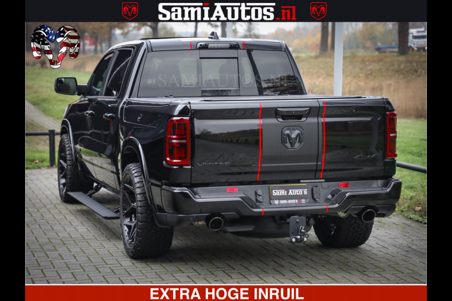 Dodge Ram 1500 Limited Night High Output 540HP 706Nm | Massage + Full Option | De Meest Luxe en Volle Pick-Up in zijn Klasse | Comfortabele Dubbele Cabine met Royale 5 Zitplaatsen | BPM vrij | Nu Leverbaar uit Voorraad | Voorraad Nr 2324 - 5142