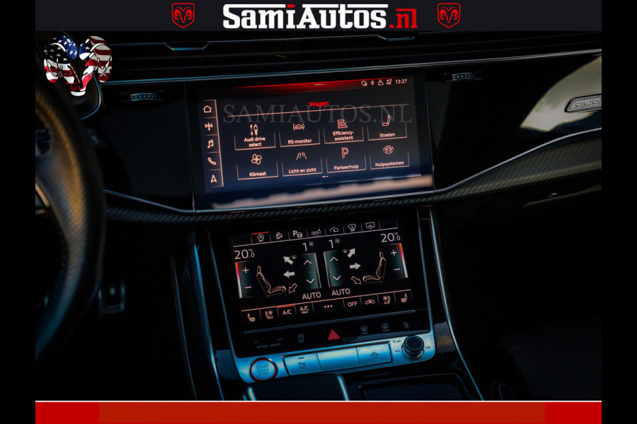 Audi RS Q8 RSQ8 600PK 4.0 TFSI | MATT OLIVE GREEN | QUATTRO | MEGA VOLLE RSQ8 | BANG & OLUFSEN | HUD | 4 WIELBESTURING | 23 INCH AUDI SPORT WHEELS | RS BEKLEDING ZWART | PANO | SOFTCLOSE | De Lamborghini Urus en Audi RS Q8 zijn beide supersnelle SUV's met dezelfde basis (4.0L V8 twin-turbo motor van de VW Group)