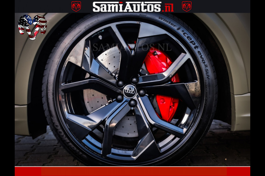 Audi RS Q8 RSQ8 600PK 4.0 TFSI | MATT OLIVE GREEN | QUATTRO | MEGA VOLLE RSQ8 | BANG & OLUFSEN | HUD | 4 WIELBESTURING | 23 INCH AUDI SPORT WHEELS | RS BEKLEDING ZWART | PANO | SOFTCLOSE | De Lamborghini Urus en Audi RS Q8 zijn beide supersnelle SUV's met dezelfde basis (4.0L V8 twin-turbo motor van de VW Group)