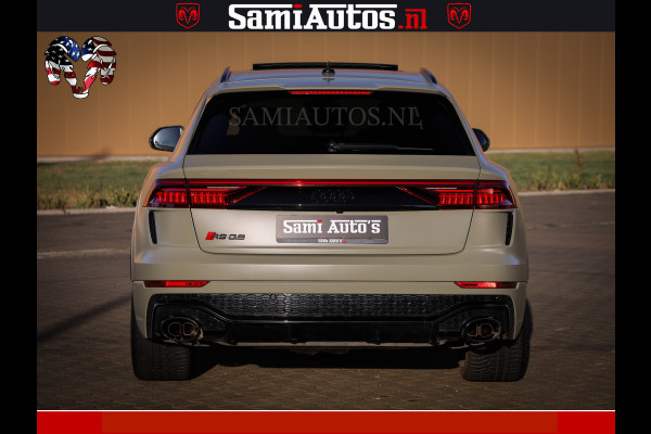 Audi RS Q8 RSQ8 600PK 4.0 TFSI | MATT OLIVE GREEN | QUATTRO | MEGA VOLLE RSQ8 | BANG & OLUFSEN | HUD | 4 WIELBESTURING | 23 INCH AUDI SPORT WHEELS | RS BEKLEDING ZWART | PANO | SOFTCLOSE | De Lamborghini Urus en Audi RS Q8 zijn beide supersnelle SUV's met dezelfde basis (4.0L V8 twin-turbo motor van de VW Group)