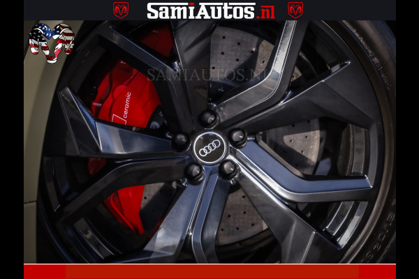 Audi RS Q8 RSQ8 600PK 4.0 TFSI | MATT OLIVE GREEN | QUATTRO | MEGA VOLLE RSQ8 | BANG & OLUFSEN | HUD | 4 WIELBESTURING | 23 INCH AUDI SPORT WHEELS | RS BEKLEDING ZWART | PANO | SOFTCLOSE | De Lamborghini Urus en Audi RS Q8 zijn beide supersnelle SUV's met dezelfde basis (4.0L V8 twin-turbo motor van de VW Group)