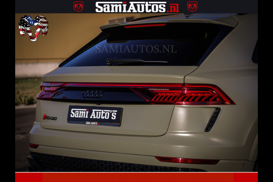 Audi RS Q8 RSQ8 600PK 4.0 TFSI | MATT OLIVE GREEN | QUATTRO | MEGA VOLLE RSQ8 | BANG & OLUFSEN | HUD | 4 WIELBESTURING | 23 INCH AUDI SPORT WHEELS | RS BEKLEDING ZWART | PANO | SOFTCLOSE | De Lamborghini Urus en Audi RS Q8 zijn beide supersnelle SUV's met dezelfde basis (4.0L V8 twin-turbo motor van de VW Group)