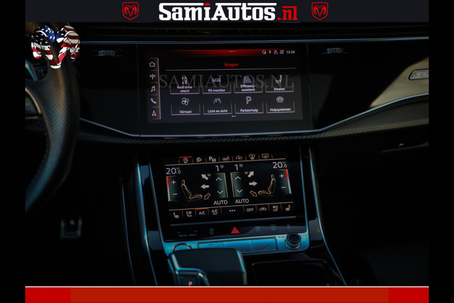 Audi RS Q8 RSQ8 600PK 4.0 TFSI | MATT OLIVE GREEN | QUATTRO | MEGA VOLLE RSQ8 | BANG & OLUFSEN | HUD | 4 WIELBESTURING | 23 INCH AUDI SPORT WHEELS | RS BEKLEDING ZWART | PANO | SOFTCLOSE | De Lamborghini Urus en Audi RS Q8 zijn beide supersnelle SUV's met dezelfde basis (4.0L V8 twin-turbo motor van de VW Group)