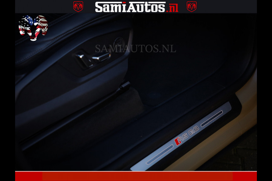 Audi RS Q8 RSQ8 600PK 4.0 TFSI | MATT OLIVE GREEN | QUATTRO | MEGA VOLLE RSQ8 | BANG & OLUFSEN | HUD | 4 WIELBESTURING | 23 INCH AUDI SPORT WHEELS | RS BEKLEDING ZWART | PANO | SOFTCLOSE | De Lamborghini Urus en Audi RS Q8 zijn beide supersnelle SUV's met dezelfde basis (4.0L V8 twin-turbo motor van de VW Group)