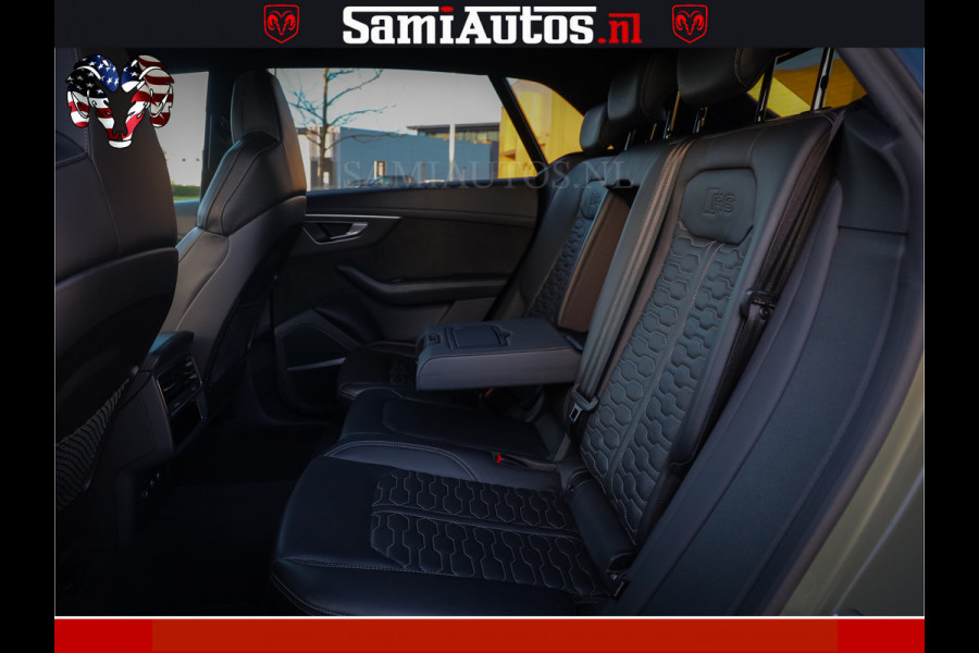 Audi RS Q8 RSQ8 600PK 4.0 TFSI | MATT OLIVE GREEN | QUATTRO | MEGA VOLLE RSQ8 | BANG & OLUFSEN | HUD | 4 WIELBESTURING | 23 INCH AUDI SPORT WHEELS | RS BEKLEDING ZWART | PANO | SOFTCLOSE | De Lamborghini Urus en Audi RS Q8 zijn beide supersnelle SUV's met dezelfde basis (4.0L V8 twin-turbo motor van de VW Group)