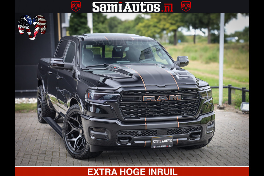 Dodge Ram 1500 Limited SPORT H.O 540HP 706Nm | Massage + Full Option | De Meest Luxe en Volle Pick-Up in zijn Klasse | Comfortabele Dubbele Cabine met Royale 5 Zitplaatsen | BPM vrij | Nu Leverbaar uit Voorraad | Voorraad Nr 2331