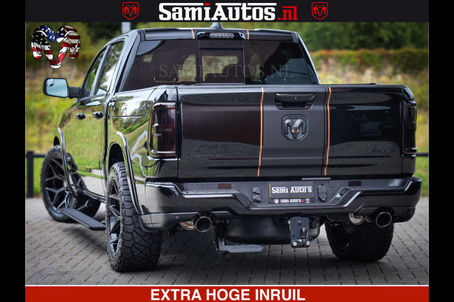 Dodge Ram 1500 Limited SPORT H.O 540HP 706Nm | Massage + Full Option | De Meest Luxe en Volle Pick-Up in zijn Klasse | Comfortabele Dubbele Cabine met Royale 5 Zitplaatsen | BPM vrij | Nu Leverbaar uit Voorraad | Voorraad Nr 2331
