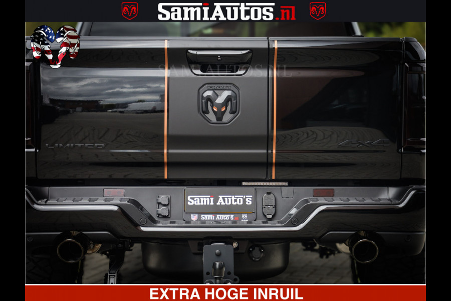 Dodge Ram 1500 Limited SPORT H.O 540HP 706Nm | Massage + Full Option | De Meest Luxe en Volle Pick-Up in zijn Klasse | Comfortabele Dubbele Cabine met Royale 5 Zitplaatsen | BPM vrij | Nu Leverbaar uit Voorraad | Voorraad Nr 2331