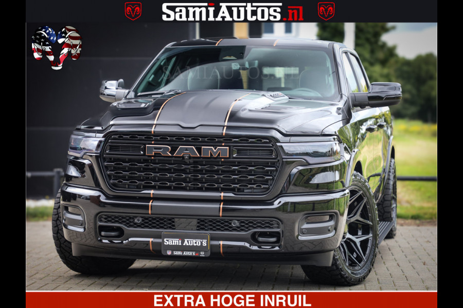 Dodge Ram 1500 Limited SPORT H.O 540HP 706Nm | Massage + Full Option | De Meest Luxe en Volle Pick-Up in zijn Klasse | Comfortabele Dubbele Cabine met Royale 5 Zitplaatsen | BPM vrij | Nu Leverbaar uit Voorraad | Voorraad Nr 2331