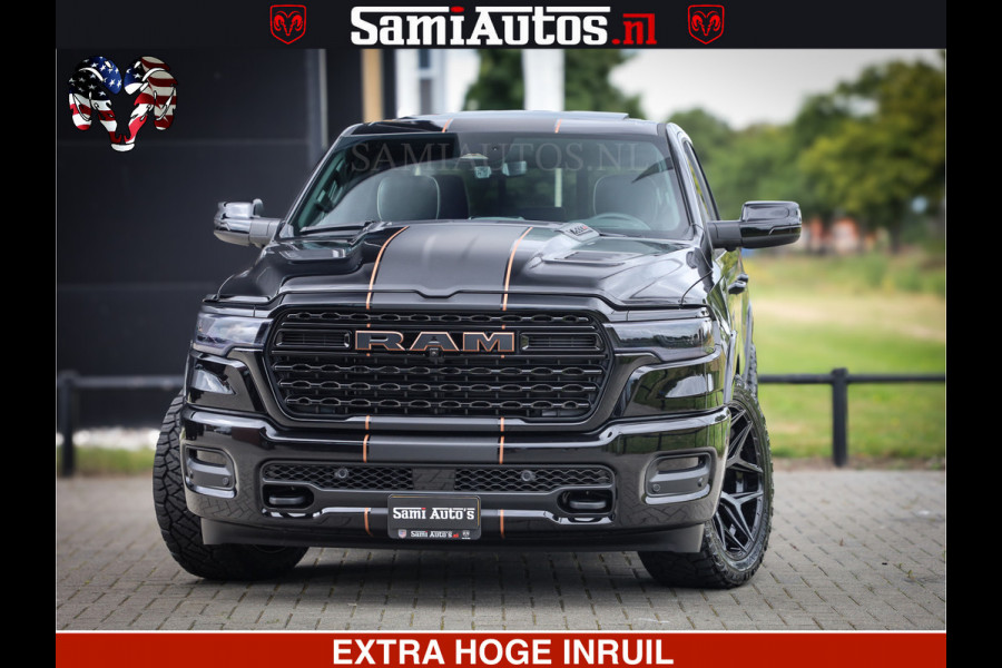 Dodge Ram 1500 Limited SPORT H.O 540HP 706Nm | Massage + Full Option | De Meest Luxe en Volle Pick-Up in zijn Klasse | Comfortabele Dubbele Cabine met Royale 5 Zitplaatsen | BPM vrij | Nu Leverbaar uit Voorraad | Voorraad Nr 2331