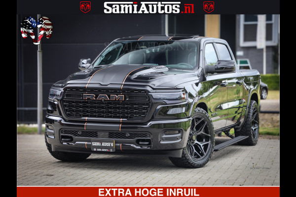 Dodge Ram 1500 Limited SPORT H.O 540HP 706Nm | Massage + Full Option | De Meest Luxe en Volle Pick-Up in zijn Klasse | Comfortabele Dubbele Cabine met Royale 5 Zitplaatsen | BPM vrij | Nu Leverbaar uit Voorraad | Voorraad Nr 2331