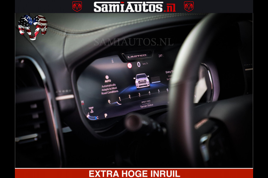 Dodge Ram 1500 1500 Limited Night High Output 540HP 706Nm | Massage + Full Option | De Meest Luxe en Volle Pick-Up in zijn Klasse | Comfortabele Dubbele Cabine met Royale 5 Zitplaatsen | BPM vrij | Nu Leverbaar uit Voorraad | Voorraad Nr 2298 - 7479
