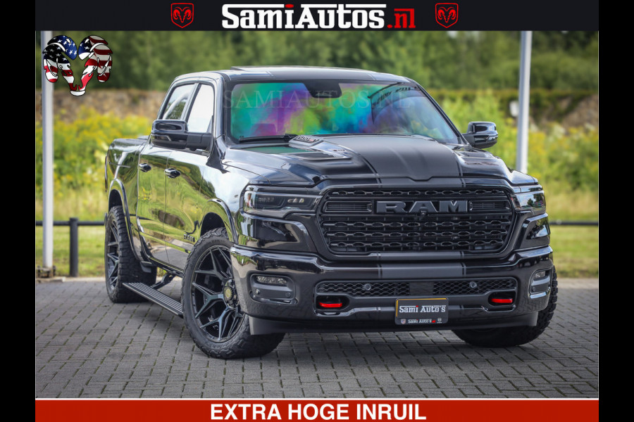 Dodge Ram 1500 Limited Night H.O 540HP 706Nm | Massage + Full Option | De Meest Luxe en Volle Pick-Up in zijn Klasse | Comfortabele Dubbele Cabine met Royale 5 Zitplaatsen | BPM vrij | Nu Leverbaar uit Voorraad | Voorraad Nr 2348 - 5158