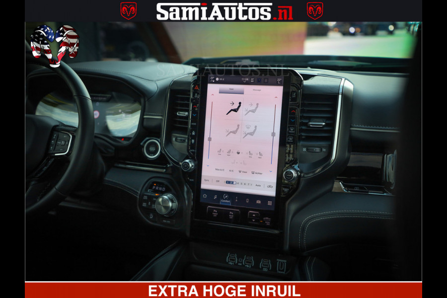 Dodge Ram 1500 Limited Night H.O 540HP 706Nm | Massage + Full Option | De Meest Luxe en Volle Pick-Up in zijn Klasse | Comfortabele Dubbele Cabine met Royale 5 Zitplaatsen | BPM vrij | Nu Leverbaar uit Voorraad | Voorraad Nr 2348 - 5158