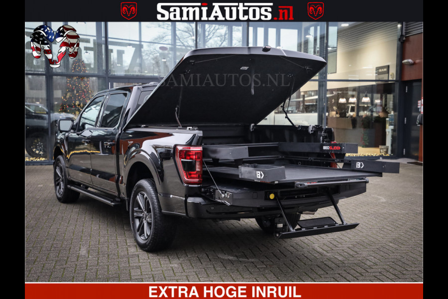 Ford USA F-150 BLACK OPS | 5.0 V8 406PK | 360 CAMERA | UITLAAT KLEP | BEDSLIDE | CREW CAB | LEDER | CREW CAB | DUBBELE CABINE | 5 PERSOONS | DC | GRIJSKENTEKEN |