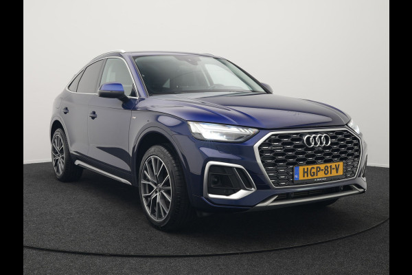 Audi Q5 Sportback 55 TFSI e Quattro S Line Plug in Hybrid 367pk PHEV | Trekhaak af Fabriek | Alcantara Sportstoelen Verwarmd | Adaptive Cruise | Apple Carplay | Virtual | Navigatie | Camera | DAB |