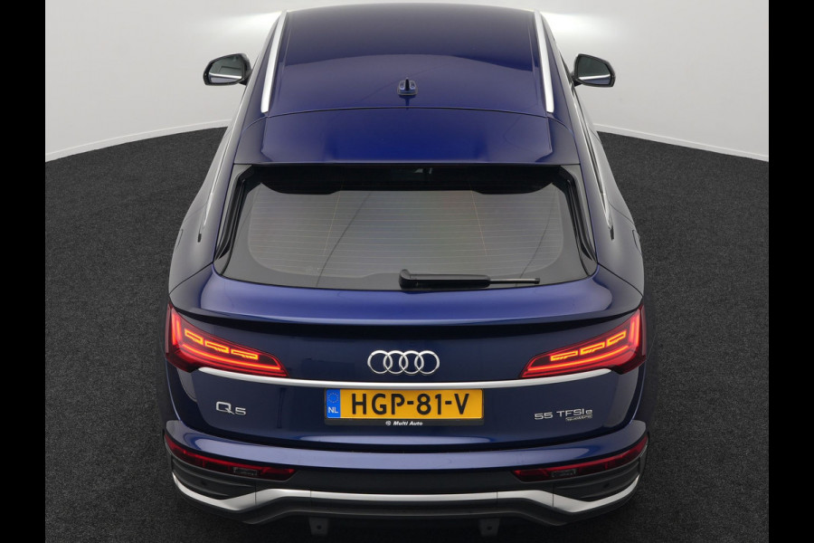 Audi Q5 Sportback 55 TFSI e Quattro S Line Plug in Hybrid 367pk PHEV | Trekhaak af Fabriek | Alcantara Sportstoelen Verwarmd | Adaptive Cruise | Apple Carplay | Virtual | Navigatie | Camera | DAB |