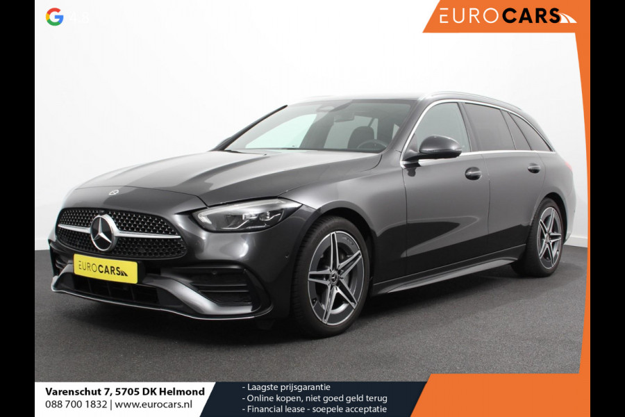Mercedes-Benz C-Klasse Estate 200 AMG Line | Climate control | Achteruitrijcamera | Wegklapbare trekhaak | Navigatie | Dodehoek assistent | LED | Sfeerverlichting | Adaptieve cruise control | Verwarmde voorstoelen | Elektrische kofferbak