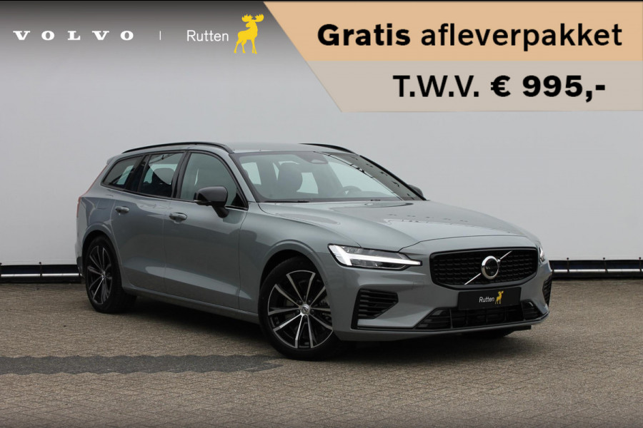 Volvo V60 T6 350PK Autm. Plug-in hybrid AWD Plus Dark Long Range / Google infotainment / Semi elekrisch wegklapbare trekhaak / Verwarmbare voorruit / Elektrisch bedienbare voorstoelen met geheugen / Verwarmbare voorstoelen