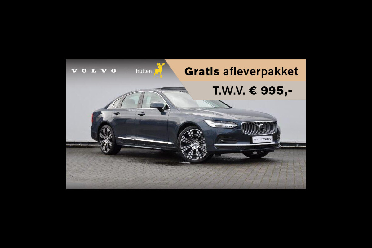 Volvo S90 B5 264PK Automaat Ultimate Bright / Adaptive cruise control/ Parkeersensoren met camera/ Harman Kardon audio, Panoramadak/ Head up display/ BLIS/ Apple carplay/ Leder dashboard