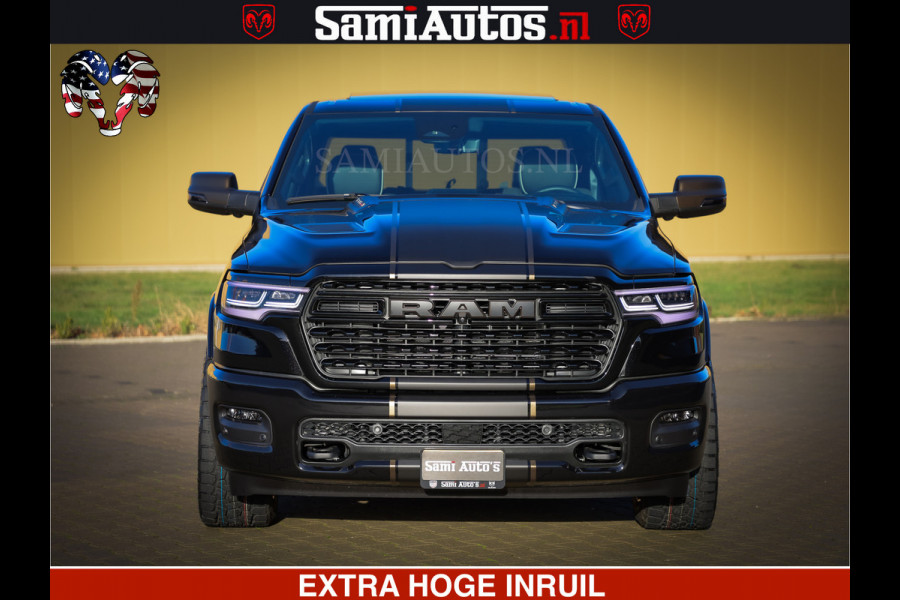 Dodge Ram 1500 Limited Night H.O 540HP 706Nm | Massage + Full Option | De Meest Luxe en Volle Pick-Up in zijn Klasse | Comfortabele Dubbele Cabine met Royale 5 Zitplaatsen | BPM vrij | Nu Leverbaar uit Voorraad | Voorraad Nr 2353 - 5412
