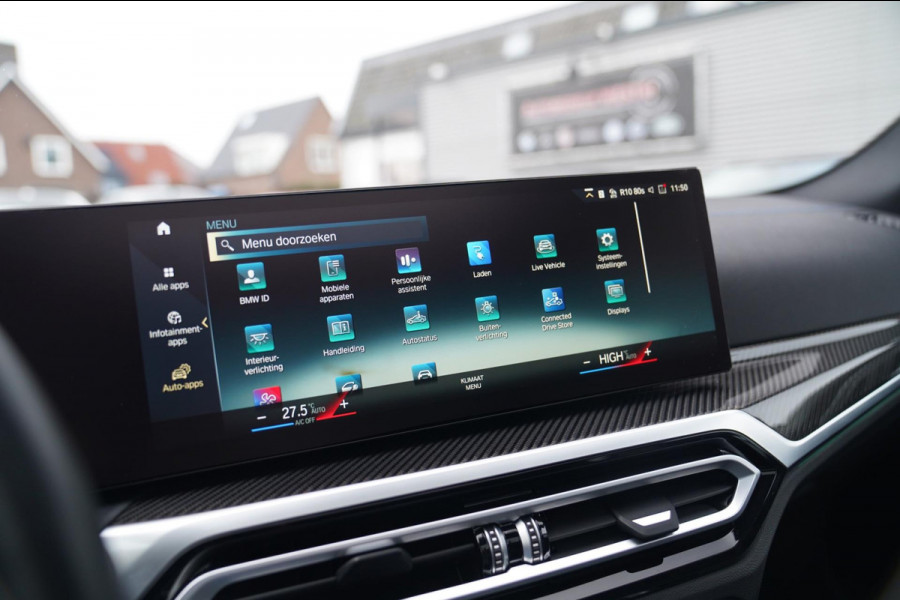 BMW i4 M50 High Executive 84 kWh | BTW | 360 Camera | LASER | Dravitgrau metallic | Adaptieve Cruise | Trekhaak | Schuif/kanteldak