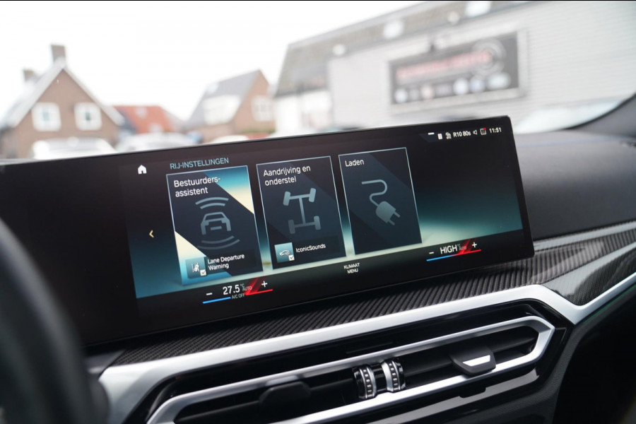 BMW i4 M50 High Executive 84 kWh | BTW | 360 Camera | LASER | Dravitgrau metallic | Adaptieve Cruise | Trekhaak | Schuif/kanteldak