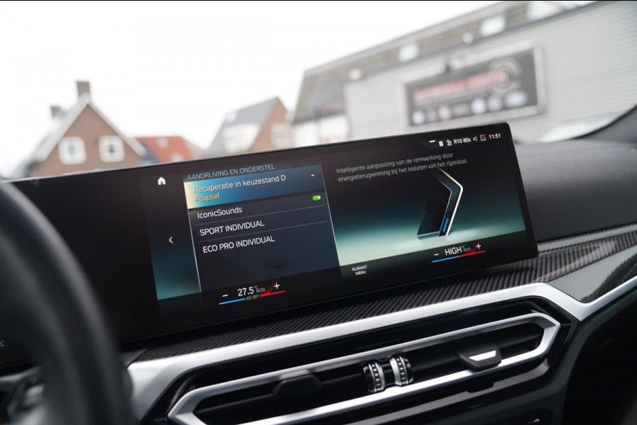 BMW i4 M50 High Executive 84 kWh | BTW | 360 Camera | LASER | Dravitgrau metallic | Adaptieve Cruise | Trekhaak | Schuif/kanteldak