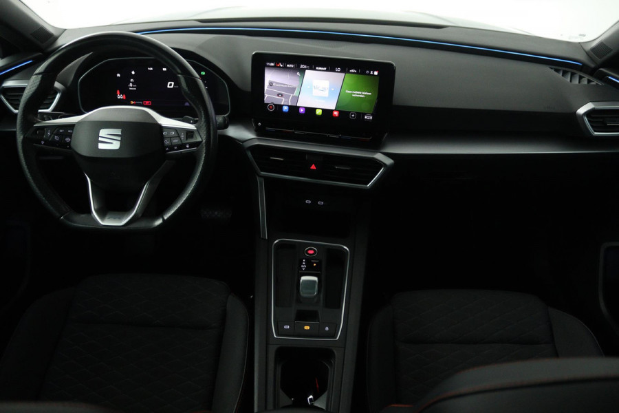 Seat Leon 1.5 eTSI FR Intense Automaat (VIRTUAL COCKPIT, SFEERVERLICHTING, ADAPTIVE CRUISE, STUUR-/STOELVERWARMING, 1e EIGENAAR)